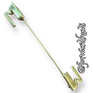 Gold Tone Stick Pin With an “M” Pin Stopper